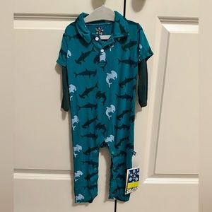 nwt kickee pants 18-24 mo long sleeve polo romper